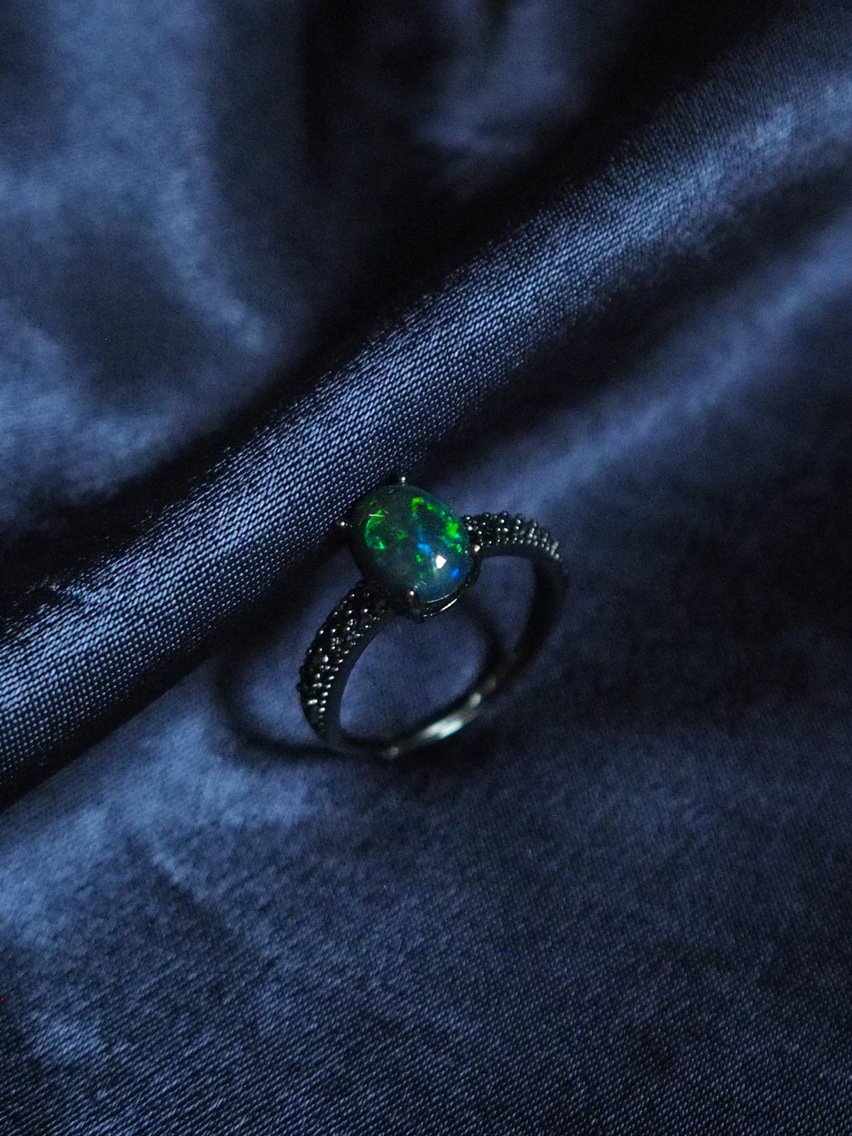 NOX #01 - Oval Black Opal Ring