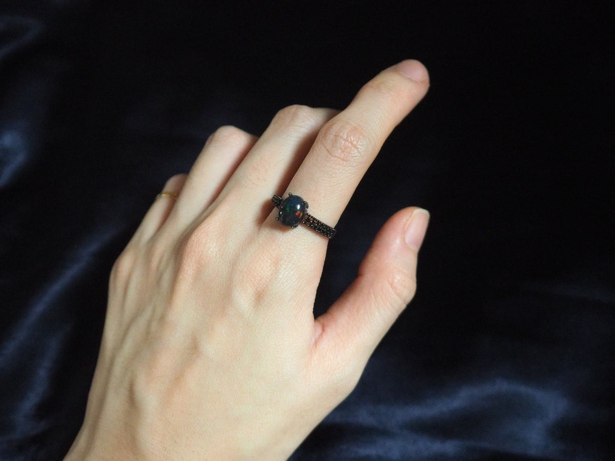 NOX #01 - Oval Black Opal Ring